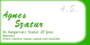 agnes szatur business card